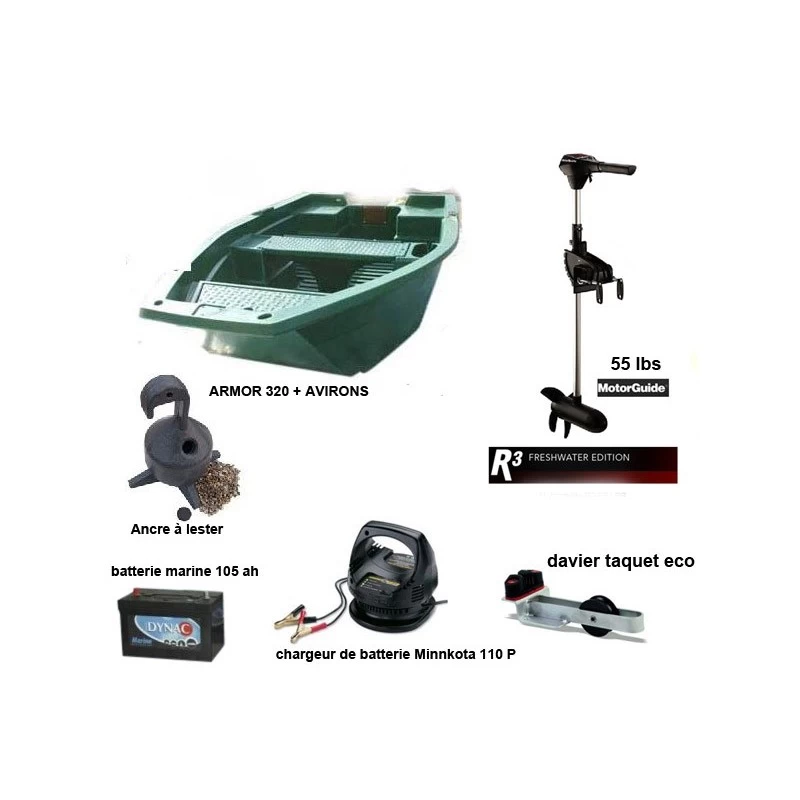 Armor 320 + Moteur R3 55 LBS + Accessoires