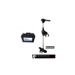 Moteur Motorguide R3 55 Lbs + Batterie Marine Décharge Lente 120 Ah